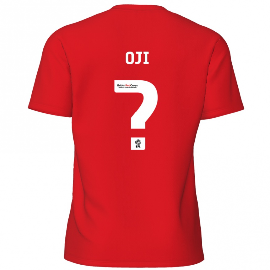 Kids Football Uko Oji #0 Red Home Jersey 2024/25 T-Shirt Uk