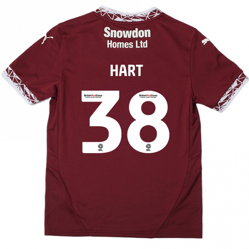 Kids Football Jamari Hart #38 Burgundy Home Jersey 2024/25 T-Shirt Uk