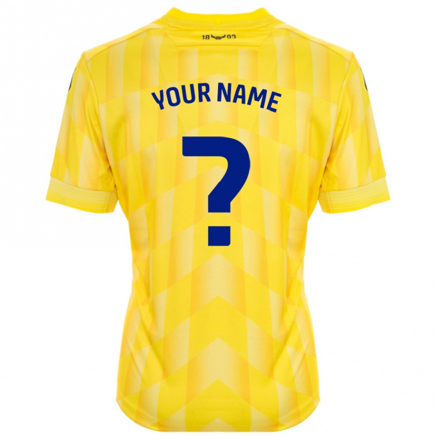 Kids Football Your Name #0 Yellow Home Jersey 2024/25 T-Shirt Uk