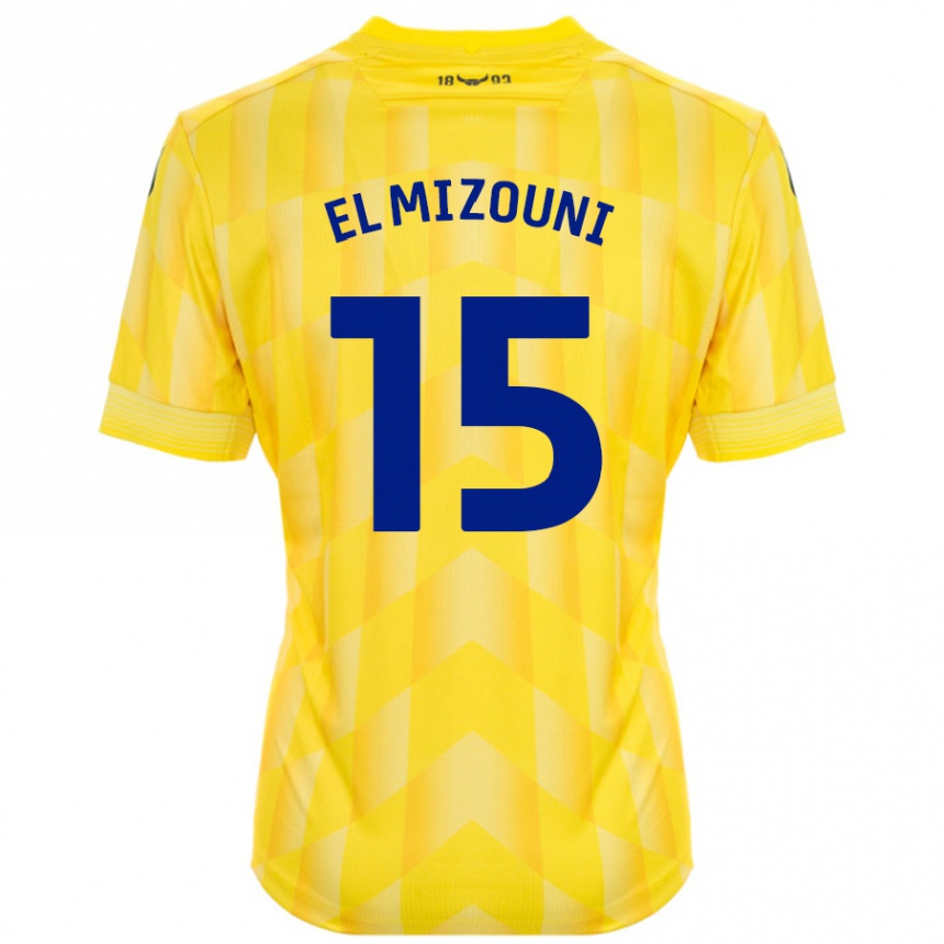 Kids Football Idris El Mizouni #15 Yellow Home Jersey 2024/25 T-Shirt Uk