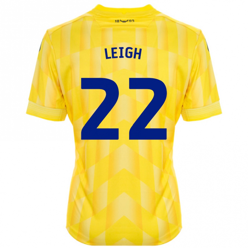 Kids Football Greg Leigh #22 Yellow Home Jersey 2024/25 T-Shirt Uk