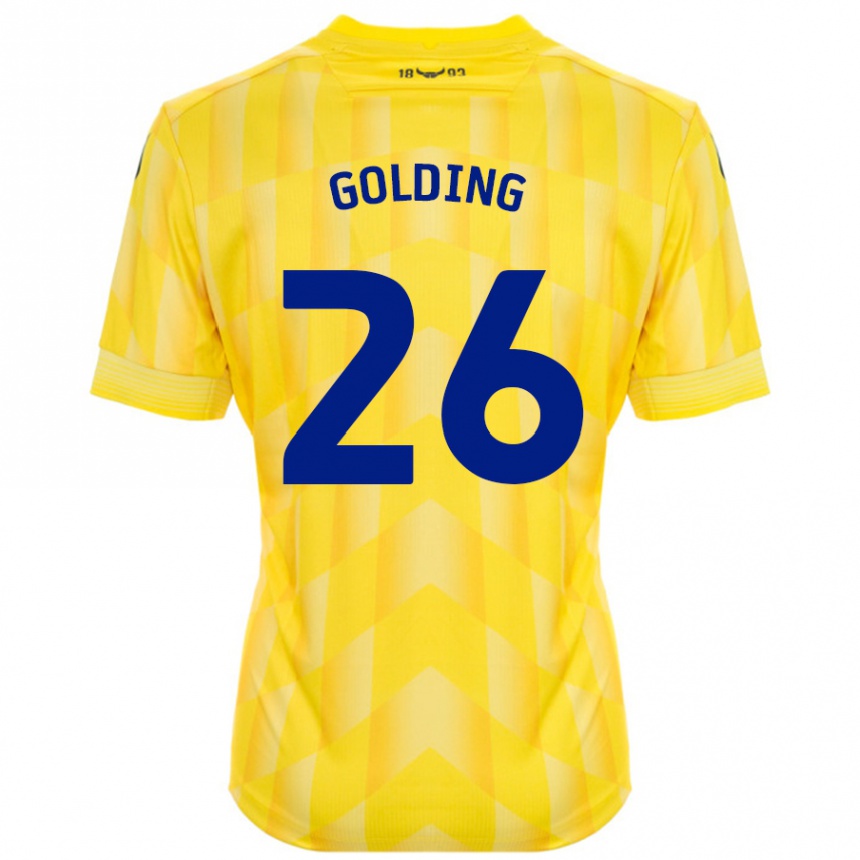 Kids Football James Golding #26 Yellow Home Jersey 2024/25 T-Shirt Uk