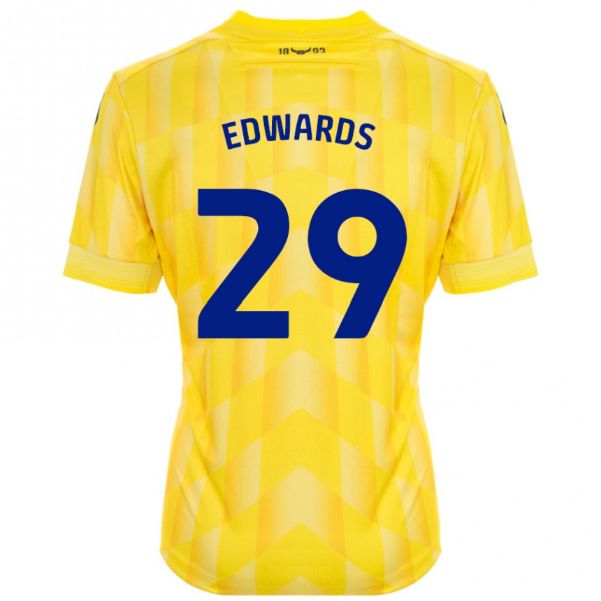 Kids Football Kyle Edwards #29 Yellow Home Jersey 2024/25 T-Shirt Uk