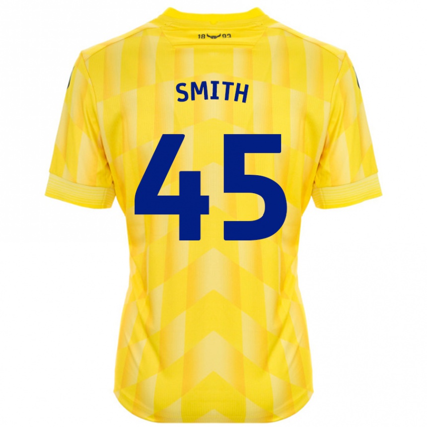 Kids Football Max Smith #45 Yellow Home Jersey 2024/25 T-Shirt Uk