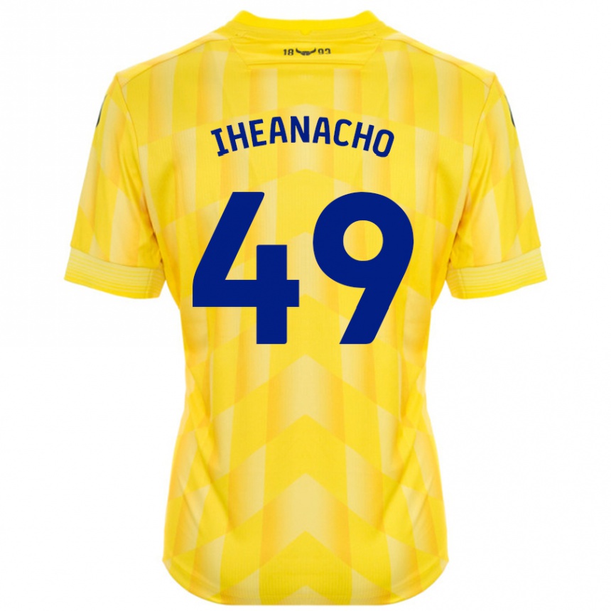 Kids Football Josh Iheanacho #49 Yellow Home Jersey 2024/25 T-Shirt Uk