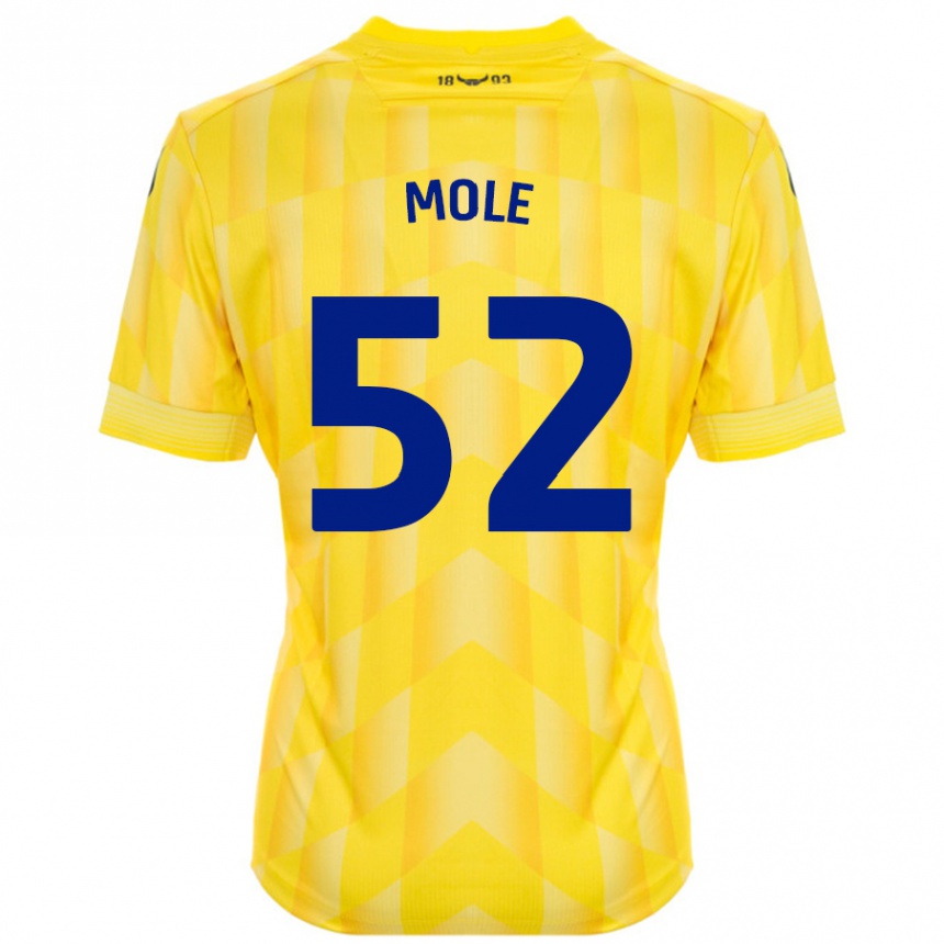 Kids Football Harrison Mole #52 Yellow Home Jersey 2024/25 T-Shirt Uk