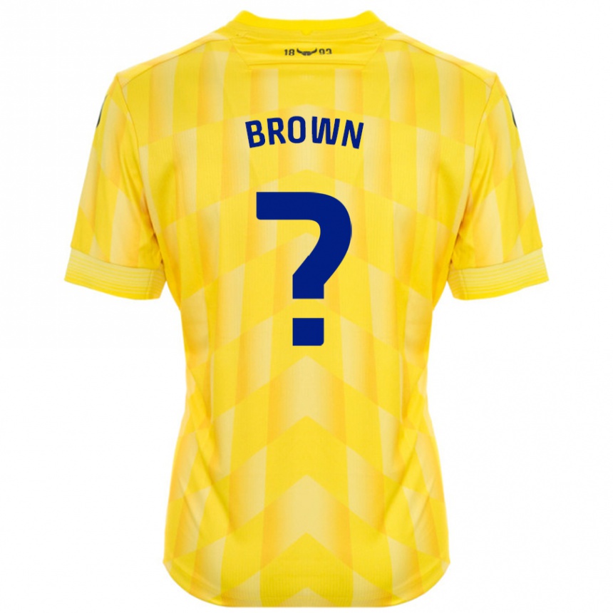 Kids Football Georgia Brown #0 Yellow Home Jersey 2024/25 T-Shirt Uk