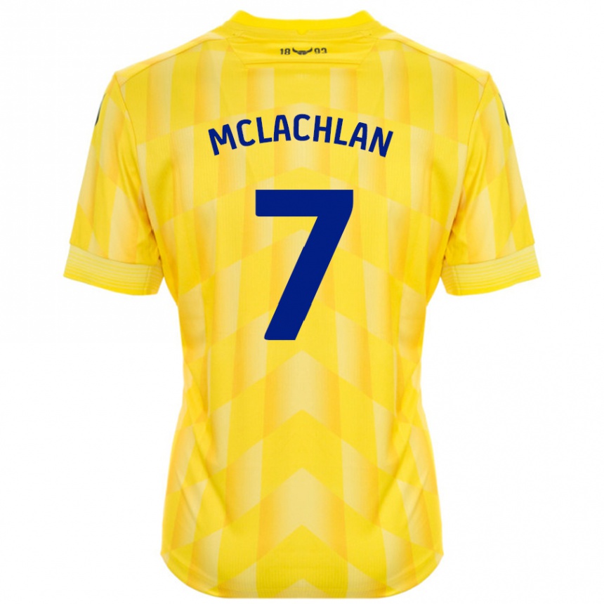 Kids Football Daisy Mclachlan #7 Yellow Home Jersey 2024/25 T-Shirt Uk