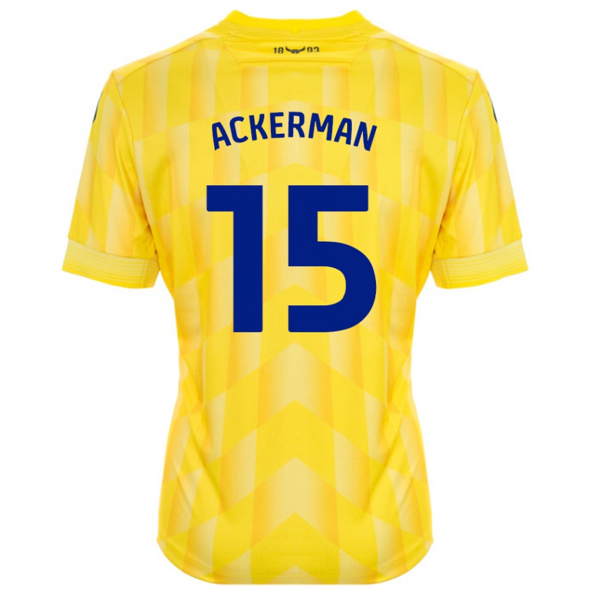 Kids Football Daisy Ackerman #15 Yellow Home Jersey 2024/25 T-Shirt Uk