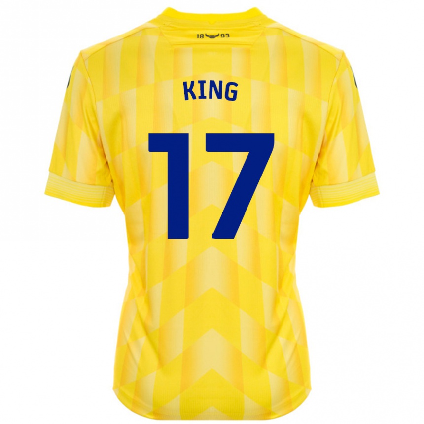 Kids Football Sarah King #17 Yellow Home Jersey 2024/25 T-Shirt Uk