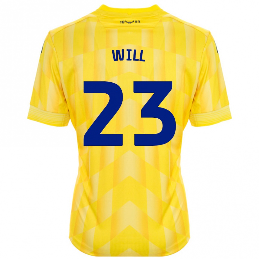 Kids Football Merrick Will #23 Yellow Home Jersey 2024/25 T-Shirt Uk