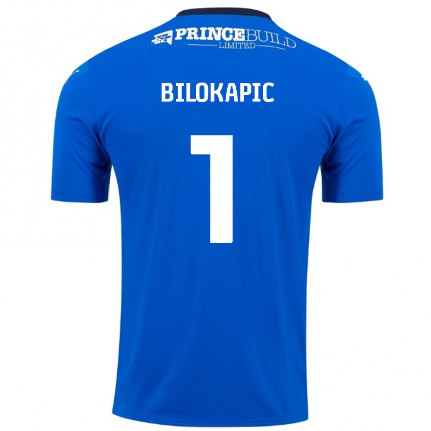 Kids Football Nicholas Bilokapic #1 Blue White Home Jersey 2024/25 T-Shirt Uk