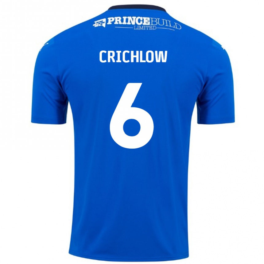 Kids Football Romoney Crichlow #6 Blue White Home Jersey 2024/25 T-Shirt Uk