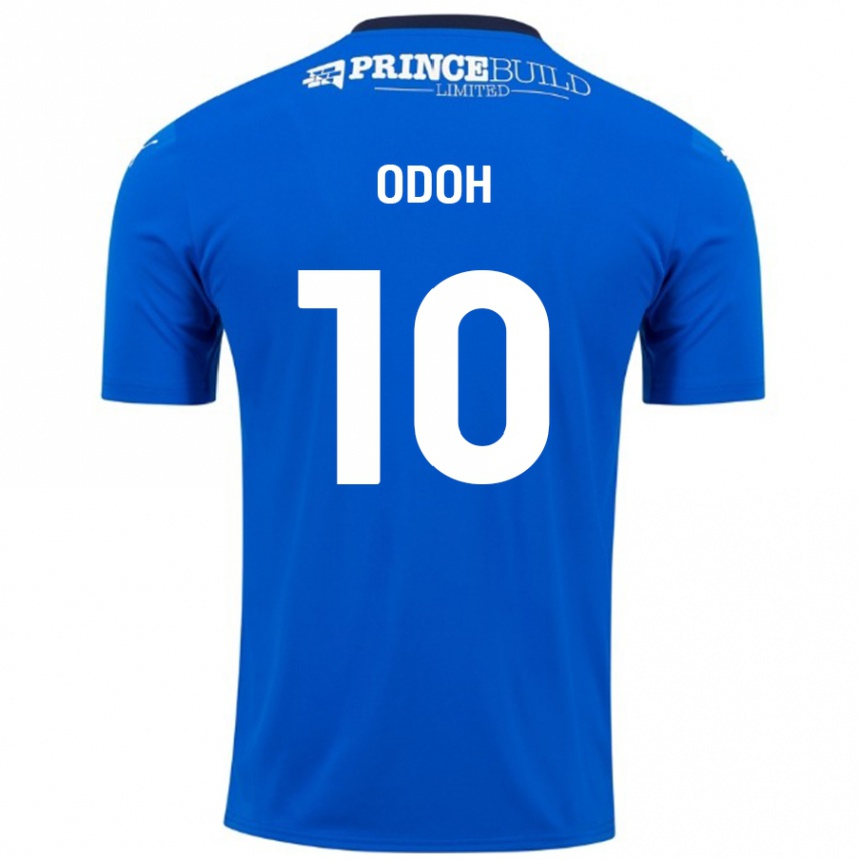 Kids Football Abraham Odoh #10 Blue White Home Jersey 2024/25 T-Shirt Uk