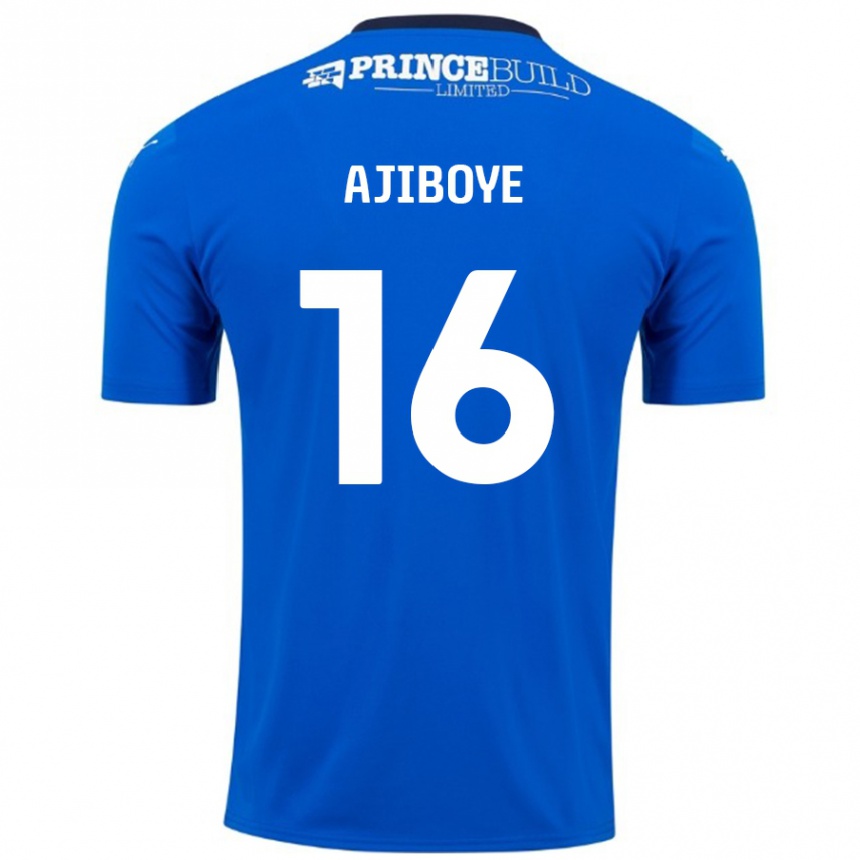 Kids Football David Ajiboye #16 Blue White Home Jersey 2024/25 T-Shirt Uk