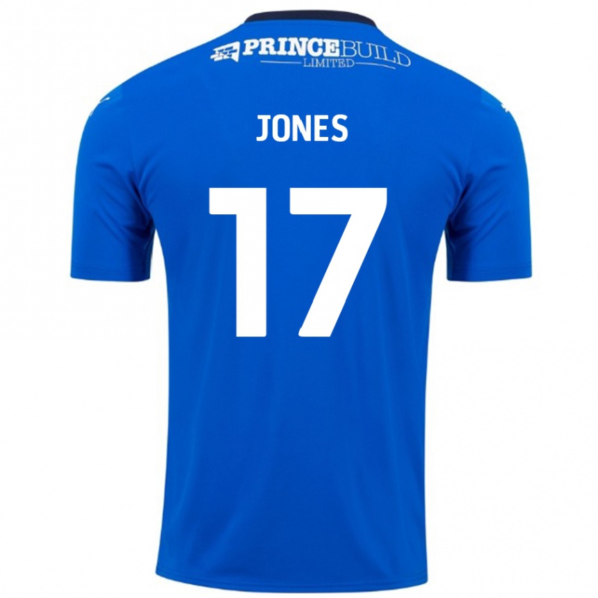 Kids Football Ricky-Jade Jones #17 Blue White Home Jersey 2024/25 T-Shirt Uk