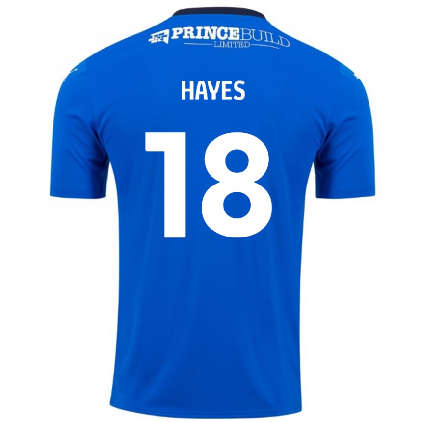 Kids Football Cian Hayes #18 Blue White Home Jersey 2024/25 T-Shirt Uk