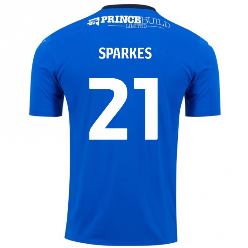 Kids Football Jack Sparkes #21 Blue White Home Jersey 2024/25 T-Shirt Uk