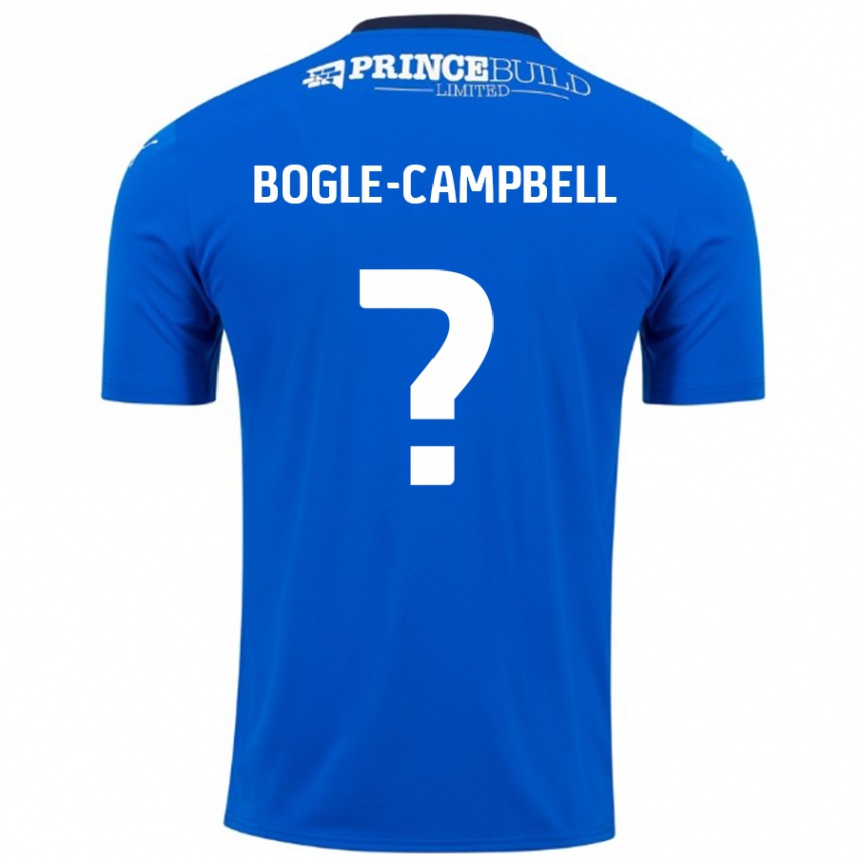 Kids Football Ma'kel Bogle-Campbell #0 Blue White Home Jersey 2024/25 T-Shirt Uk