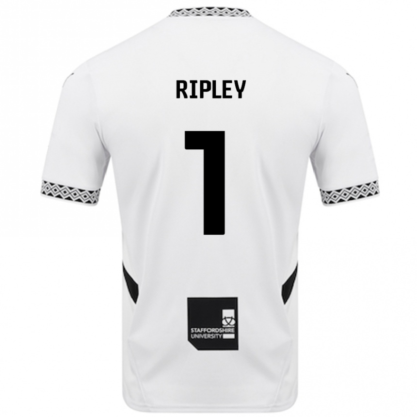 Kids Football Connor Ripley #1 White Home Jersey 2024/25 T-Shirt Uk