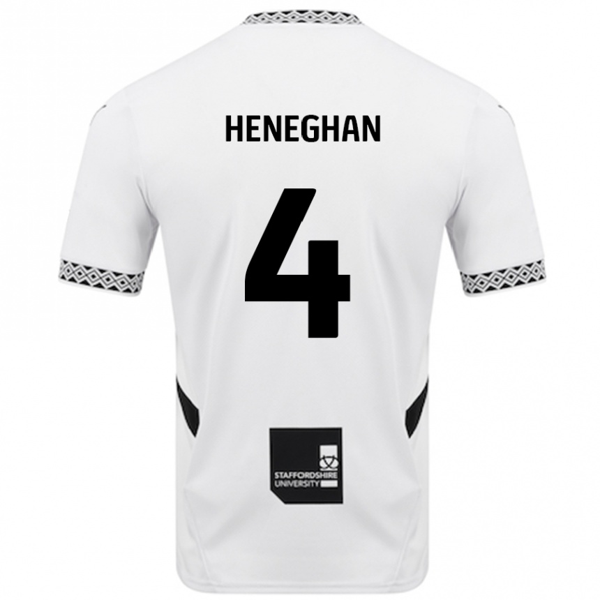 Kids Football Ben Heneghan #4 White Home Jersey 2024/25 T-Shirt Uk