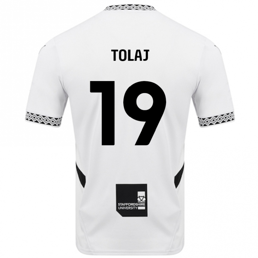 Kids Football Lorent Tolaj #19 White Home Jersey 2024/25 T-Shirt Uk