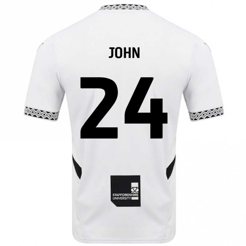 Kids Football Kyle John #24 White Home Jersey 2024/25 T-Shirt Uk