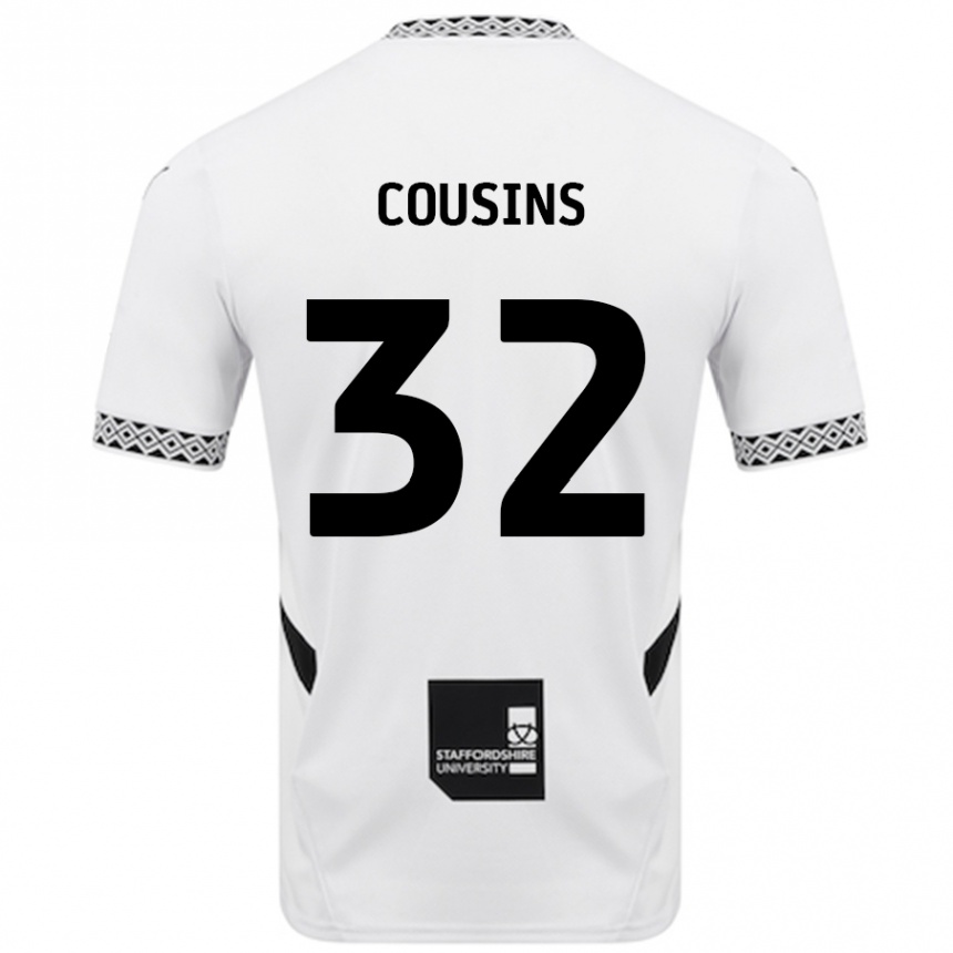 Kids Football Logan Cousins #32 White Home Jersey 2024/25 T-Shirt Uk