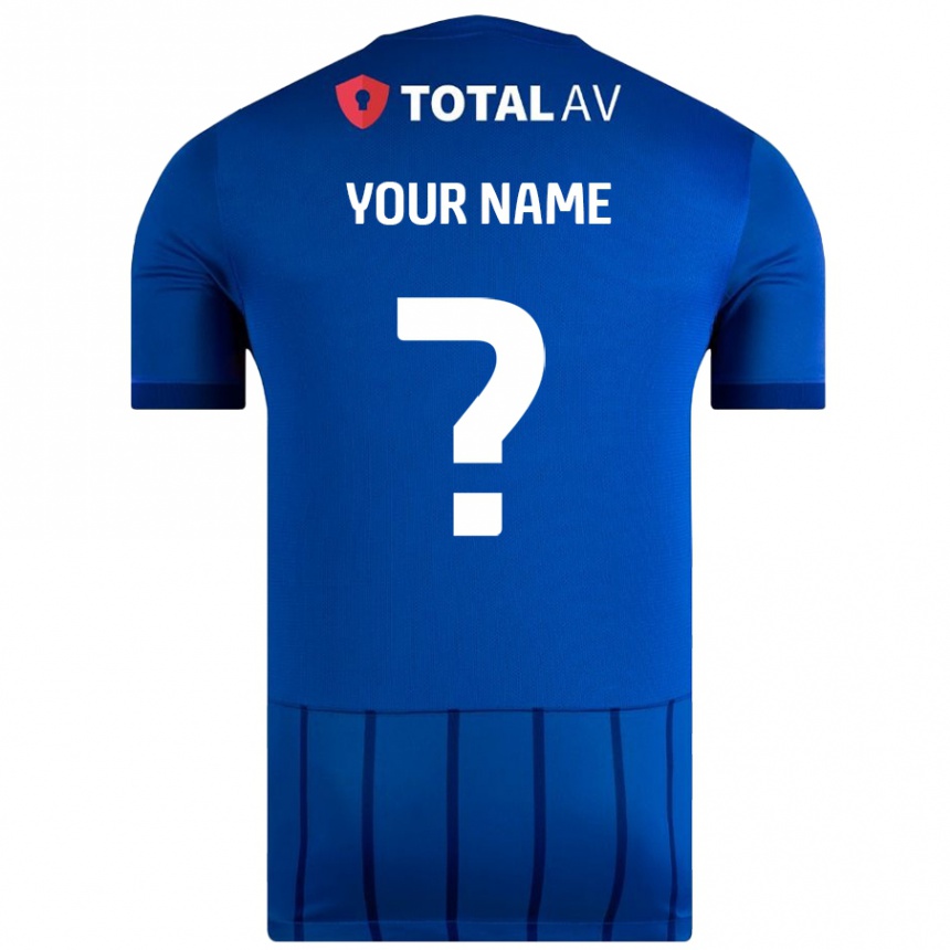 Kids Football Your Name #0 Blue Home Jersey 2024/25 T-Shirt Uk