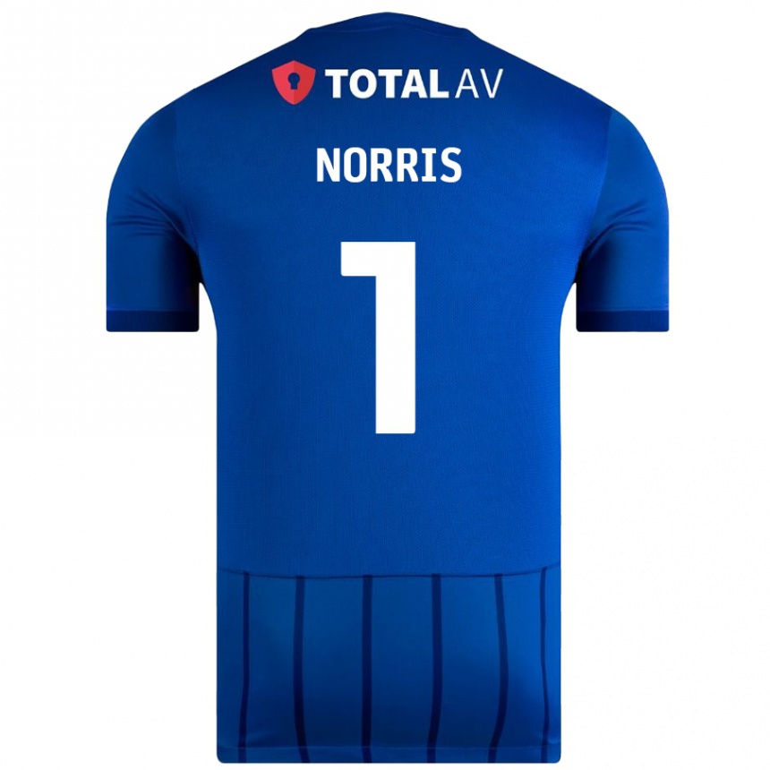 Kids Football Will Norris #1 Blue Home Jersey 2024/25 T-Shirt Uk