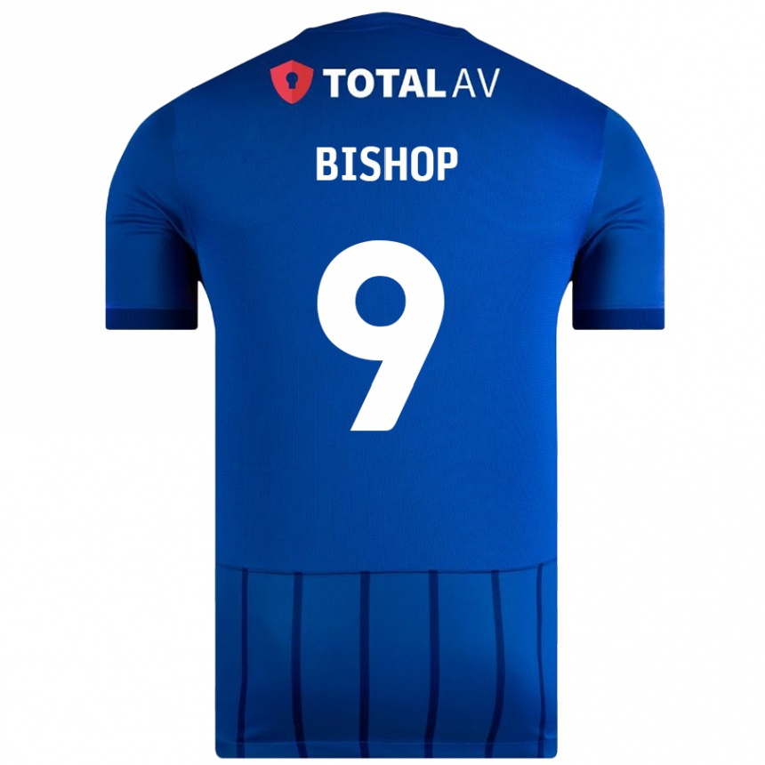 Kids Football Colby Bishop #9 Blue Home Jersey 2024/25 T-Shirt Uk