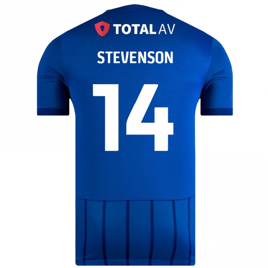 Kids Football Ben Stevenson #14 Blue Home Jersey 2024/25 T-Shirt Uk