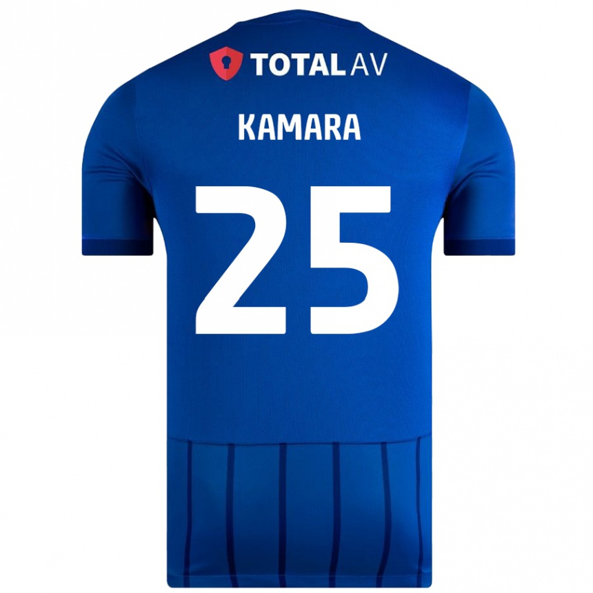 Kids Football Abdoulaye Kamara #25 Blue Home Jersey 2024/25 T-Shirt Uk