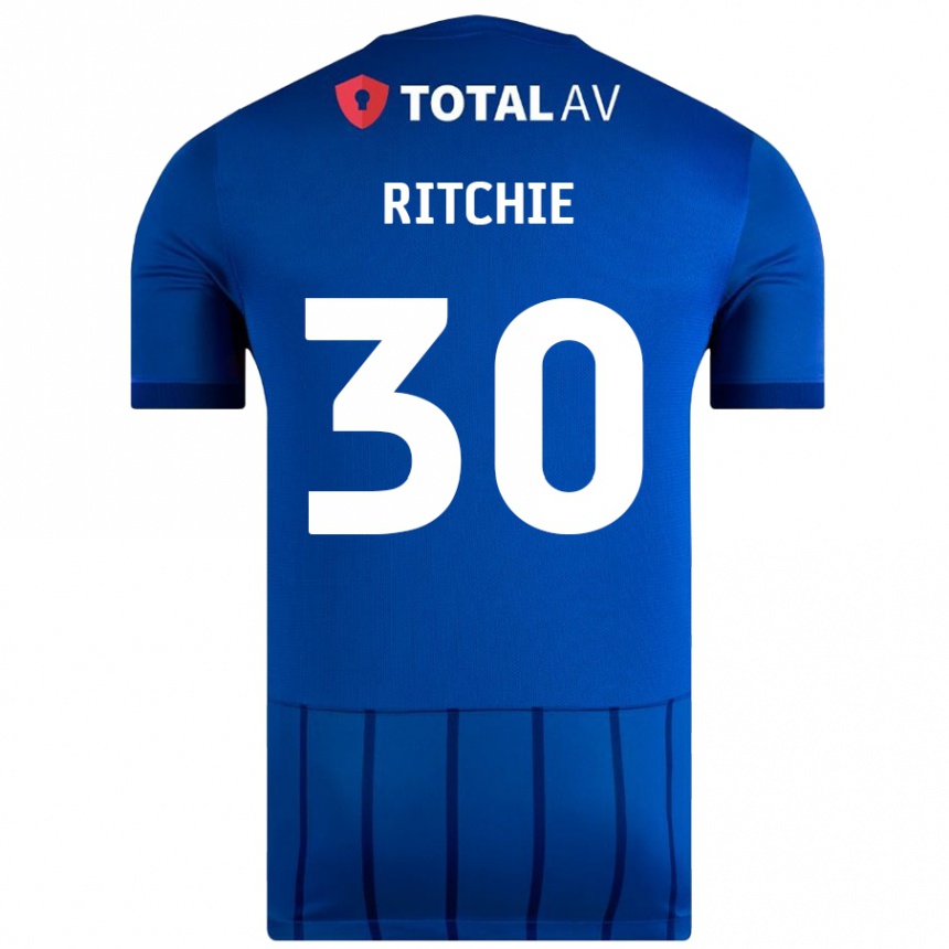 Kids Football Matt Ritchie #30 Blue Home Jersey 2024/25 T-Shirt Uk