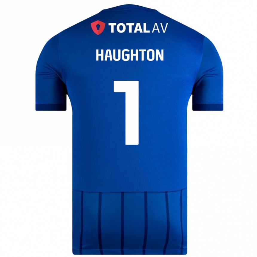 Kids Football Hannah Haughton #1 Blue Home Jersey 2024/25 T-Shirt Uk