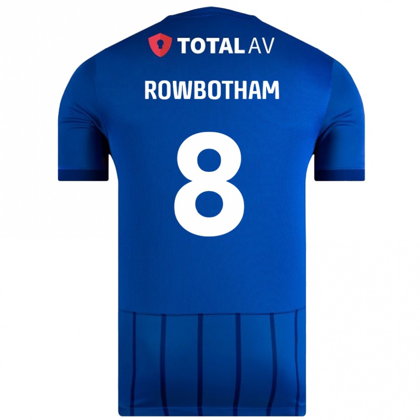 Kids Football Ava Rowbotham #8 Blue Home Jersey 2024/25 T-Shirt Uk