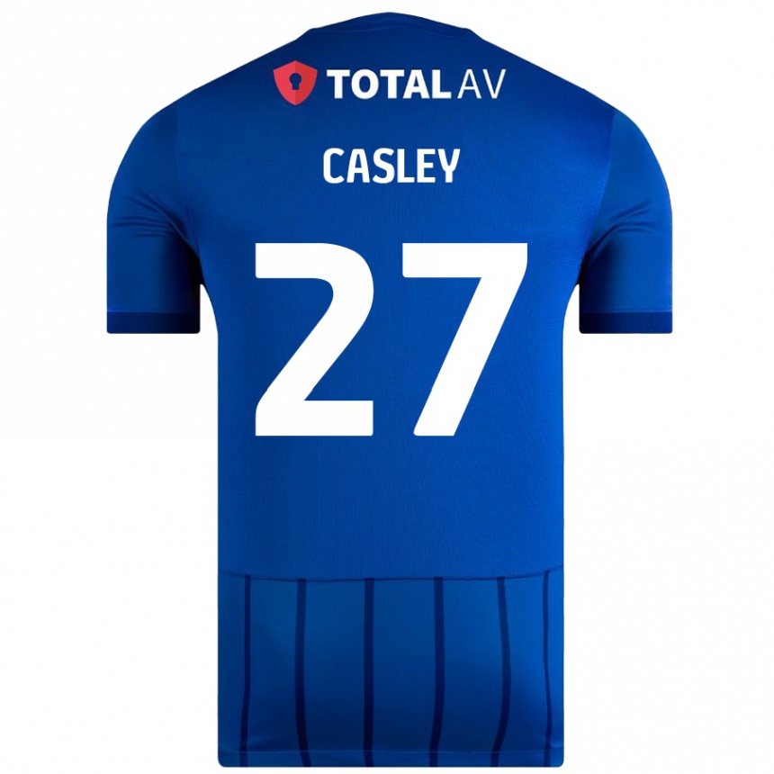 Kids Football Riva Casley #27 Blue Home Jersey 2024/25 T-Shirt Uk