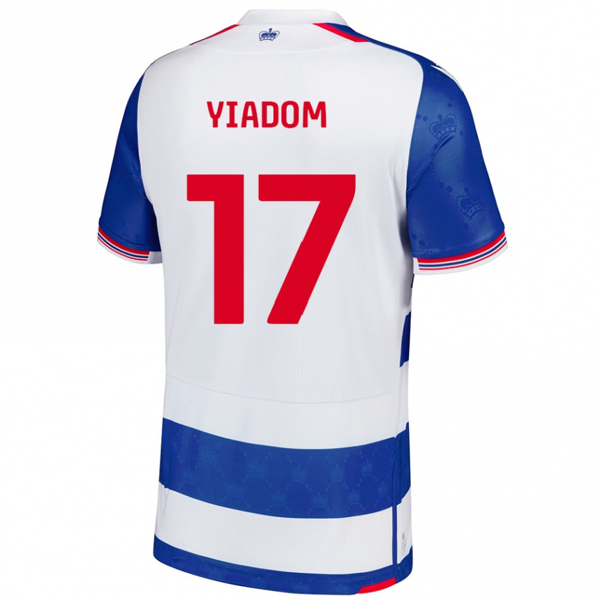 Kids Football Andy Yiadom #17 Blue White Home Jersey 2024/25 T-Shirt Uk