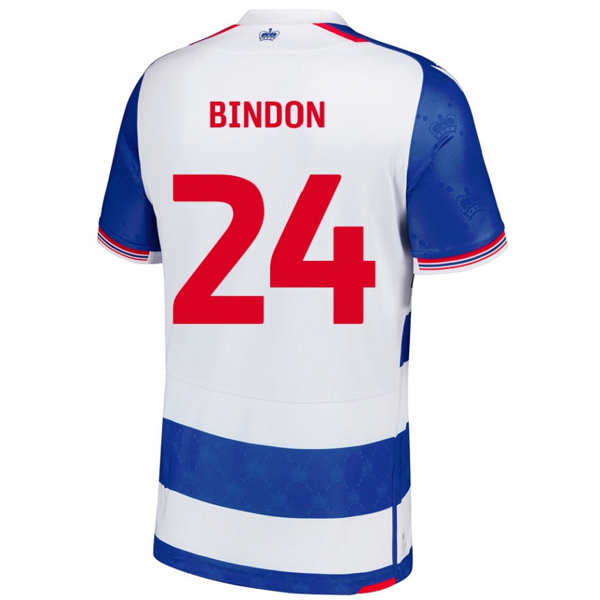 Kids Football Tyler Bindon #24 Blue White Home Jersey 2024/25 T-Shirt Uk