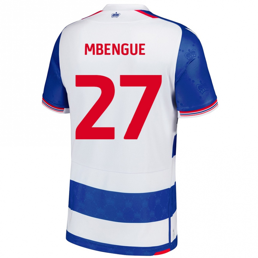 Kids Football Amadou Salif Mbengue #27 Blue White Home Jersey 2024/25 T-Shirt Uk