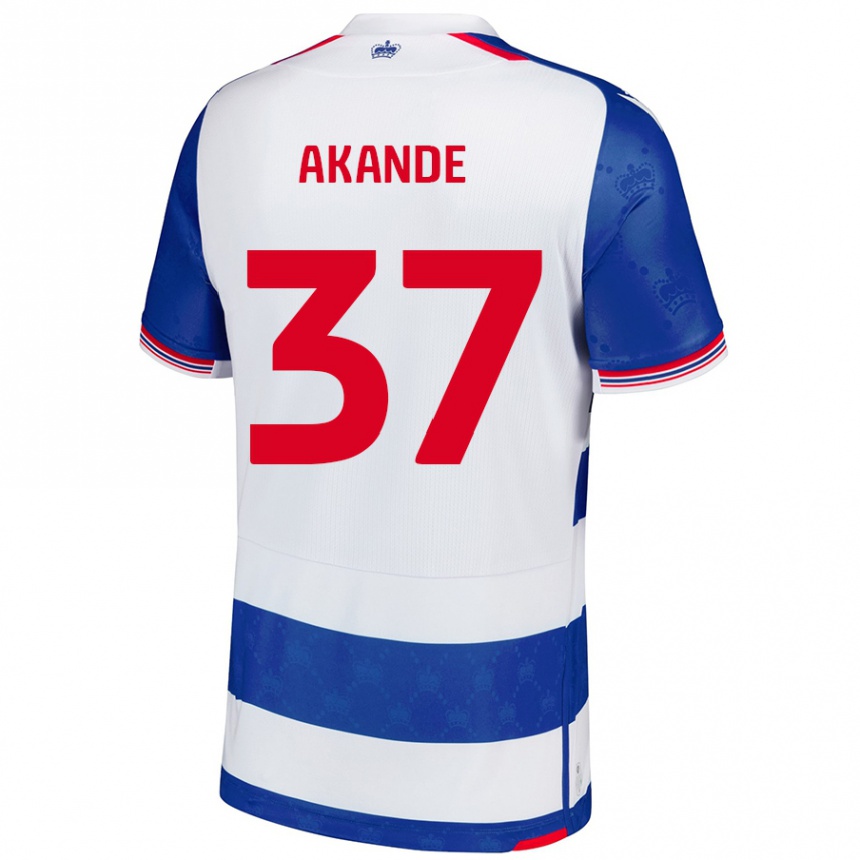 Kids Football Adrian Akande #37 Blue White Home Jersey 2024/25 T-Shirt Uk