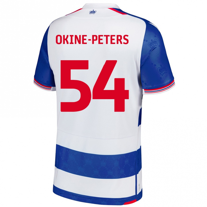 Kids Football Jeremiah Okine-Peters #54 Blue White Home Jersey 2024/25 T-Shirt Uk