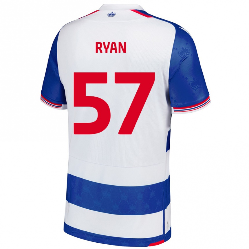 Kids Football John Ryan #57 Blue White Home Jersey 2024/25 T-Shirt Uk