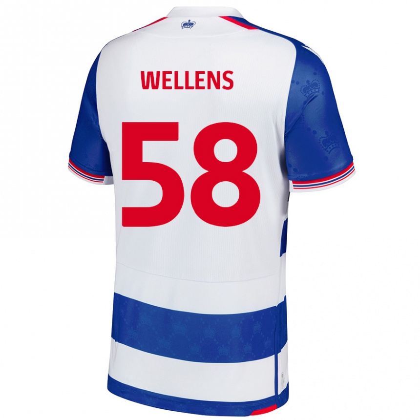 Kids Football Charlie Wellens #58 Blue White Home Jersey 2024/25 T-Shirt Uk