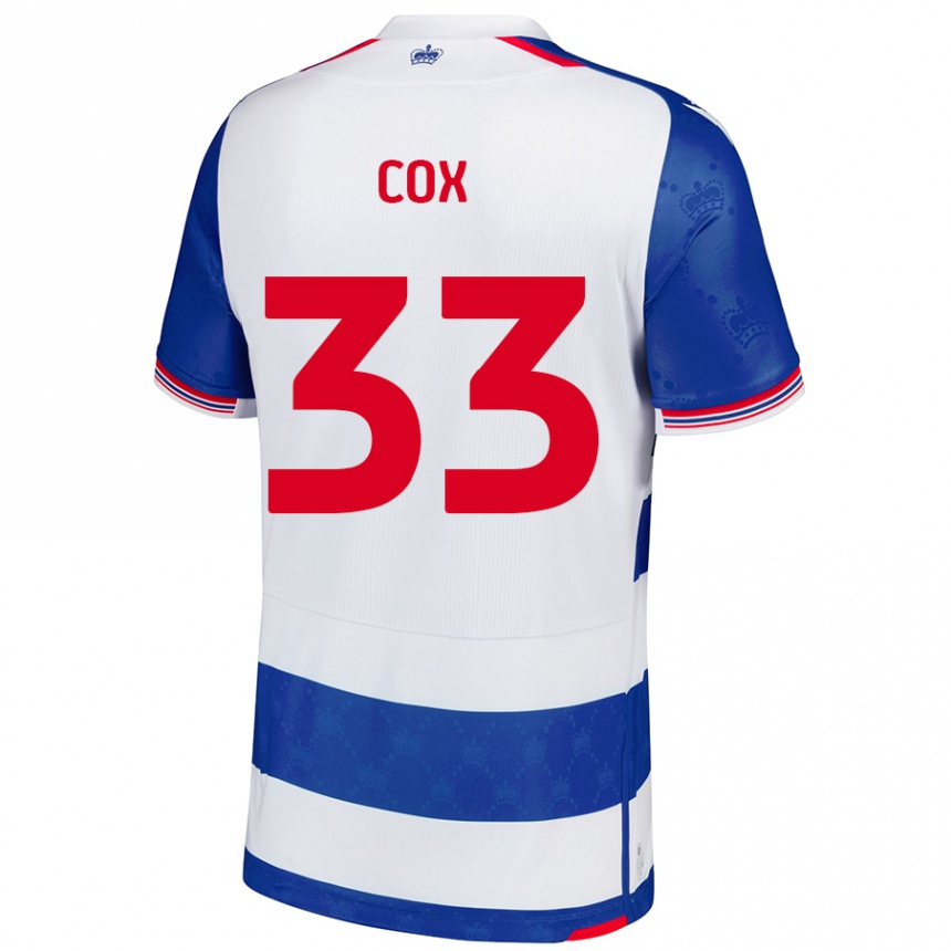 Kids Football Bella Cox #33 Blue White Home Jersey 2024/25 T-Shirt Uk