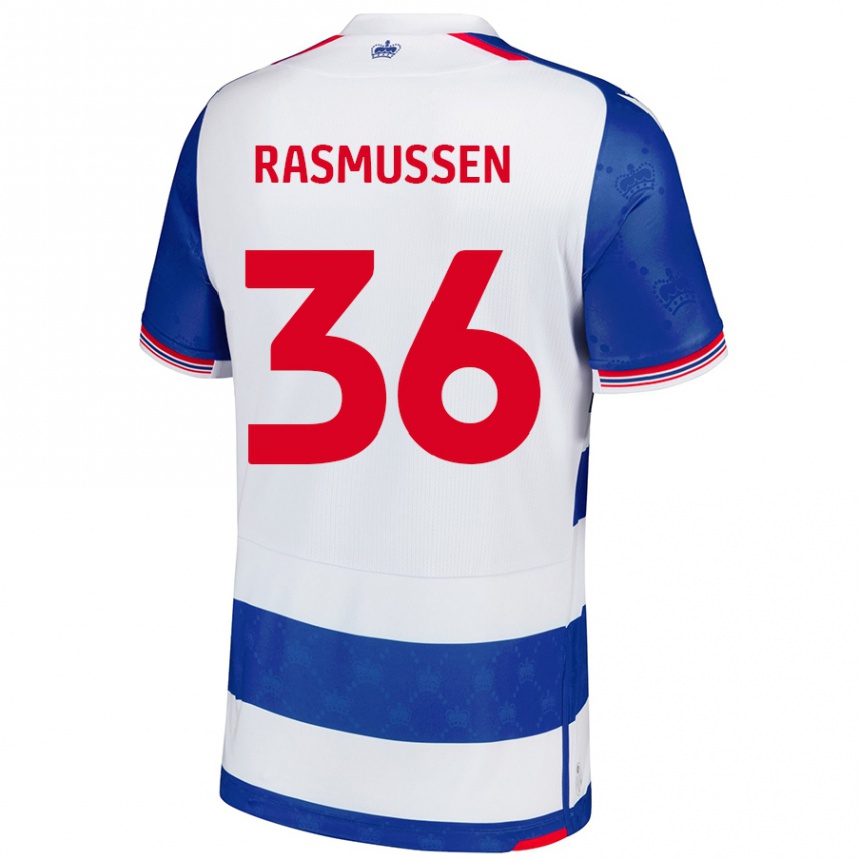 Kids Football Tash Rasmussen #36 Blue White Home Jersey 2024/25 T-Shirt Uk