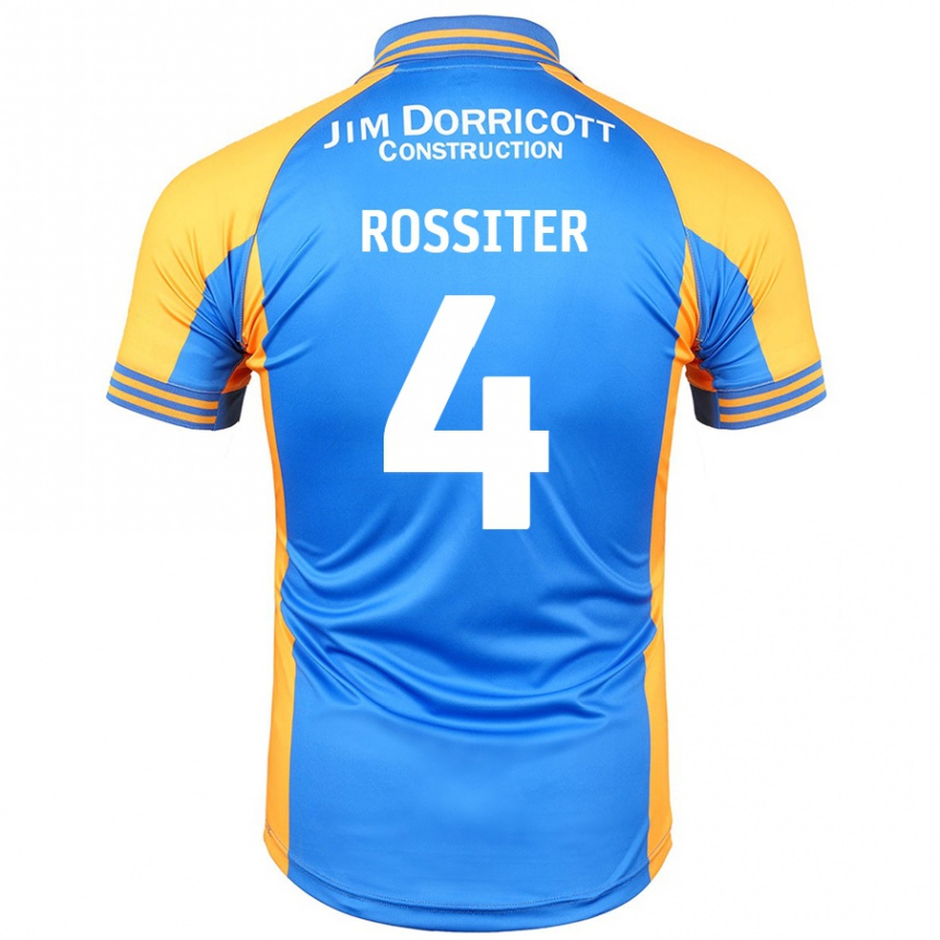 Kids Football Jordan Rossiter #4 Blue Amber Home Jersey 2024/25 T-Shirt Uk