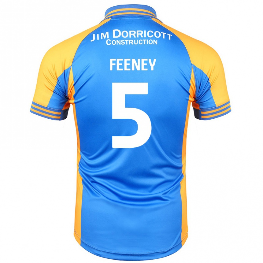 Kids Football Morgan Feeney #5 Blue Amber Home Jersey 2024/25 T-Shirt Uk