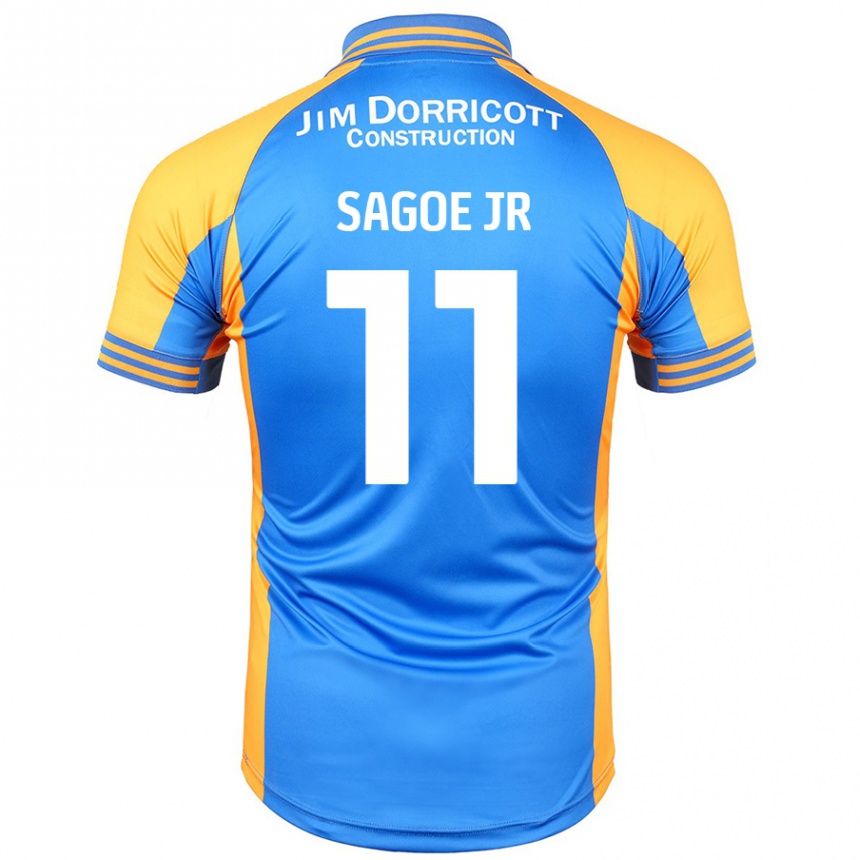 Kids Football Charles Sagoe Jr #11 Blue Amber Home Jersey 2024/25 T-Shirt Uk