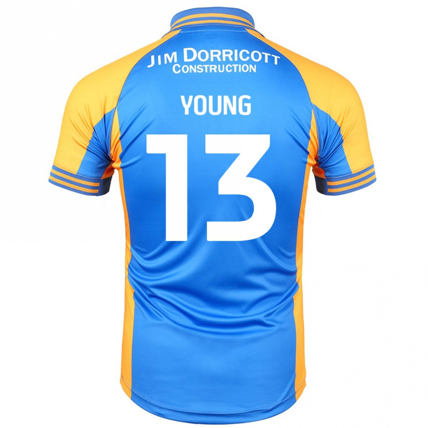 Kids Football Joe Young #13 Blue Amber Home Jersey 2024/25 T-Shirt Uk